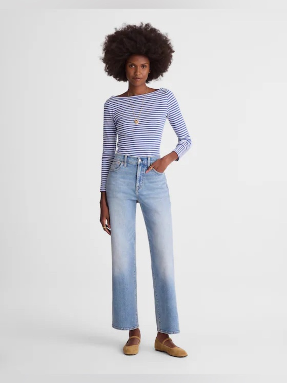 Madewell Light Blue the perfect vintage straight crop Jean denim medium wash